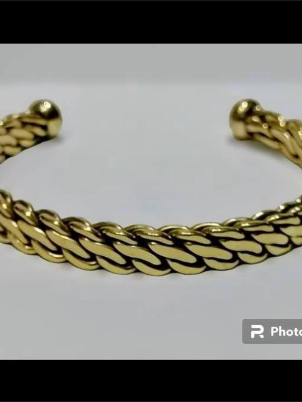 Gold-Tone Braided Cuff Bracelet - Men